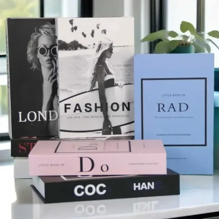 New Decorative Objects Figurines London Fashion Woman Perfume Fake Books For Decoration Black White Book Storage Box Coffee Table Bedroom Decor