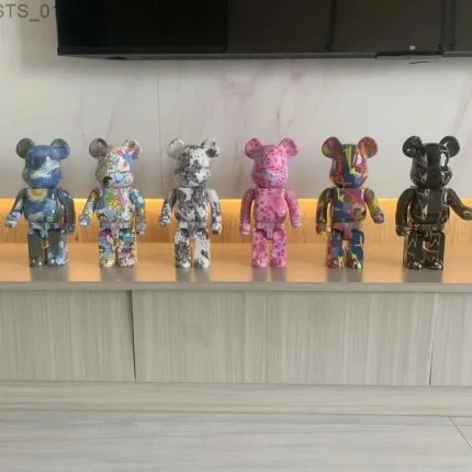 Novelty Items 28cm printed bear brick 400% Van Gogh Starry Sky PVC bear brick action picture Fahion design art desktop decoration home decorationL2403